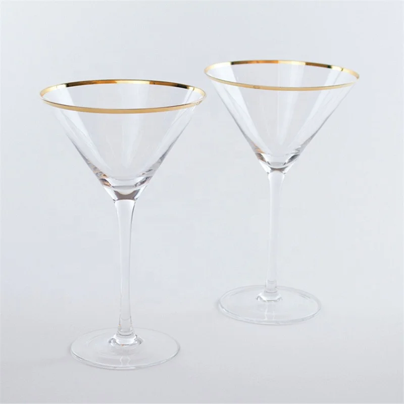 2019 Wholesale Elegant Gold Rimmed Glassware Sets Wine glass