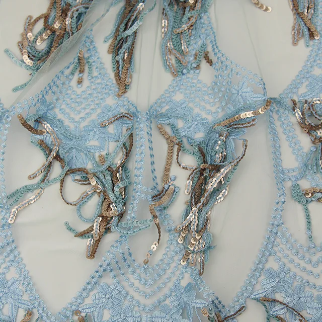 high Fashion bridal 3D flower mesh lace embroidery fabric for women dress