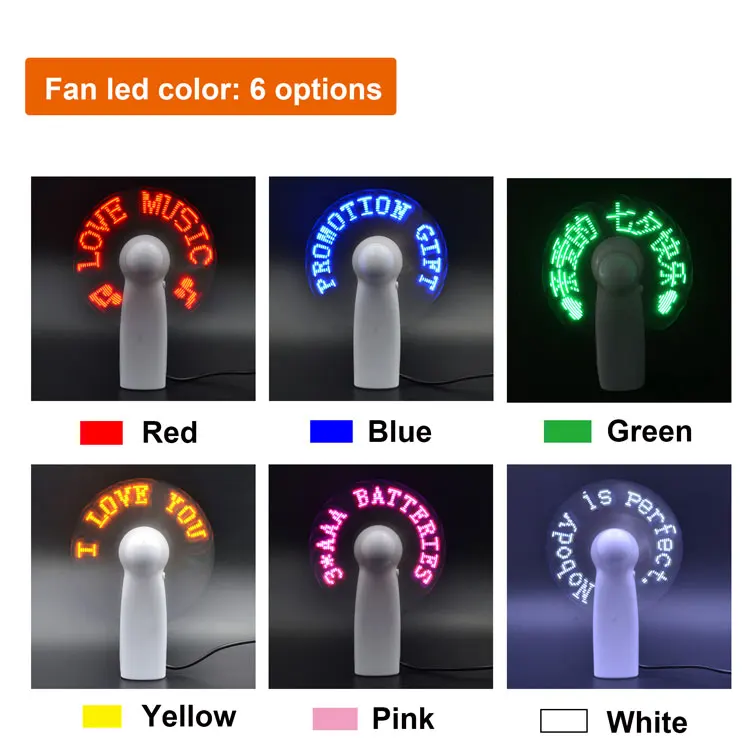 2019 Wholesale supplier colorful mini handheld custom led message hand fan