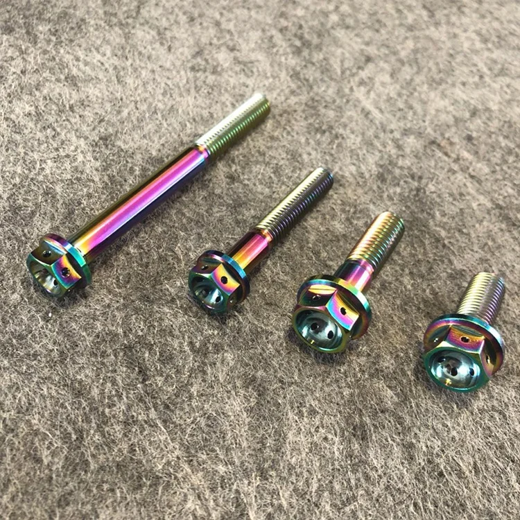 Wholesale custom gr5 titanium hex flange bolt for motorcycle