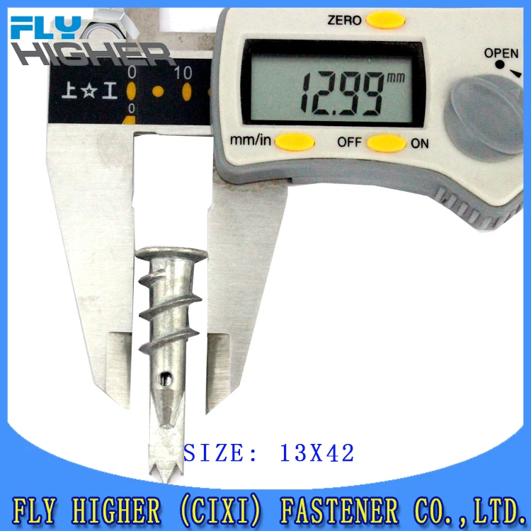 13x42 Self-drill Plasterboard Plug Wall Anchors For Drywall