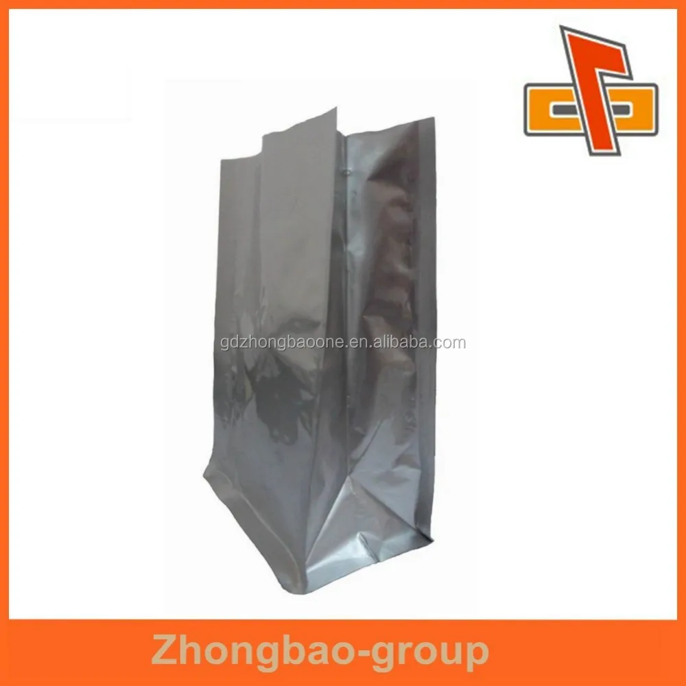 aluminum foil matt silver bag with zipper for tea/coffe packaging