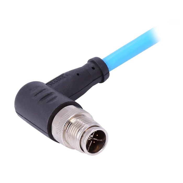 m12 waterproof ethernet connector x-coded cable 8 pin connector
