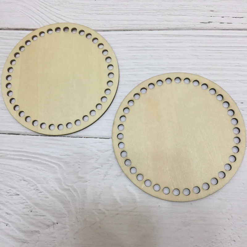 DIY Wooden Crochet Bottom Base Blank Circle Wood