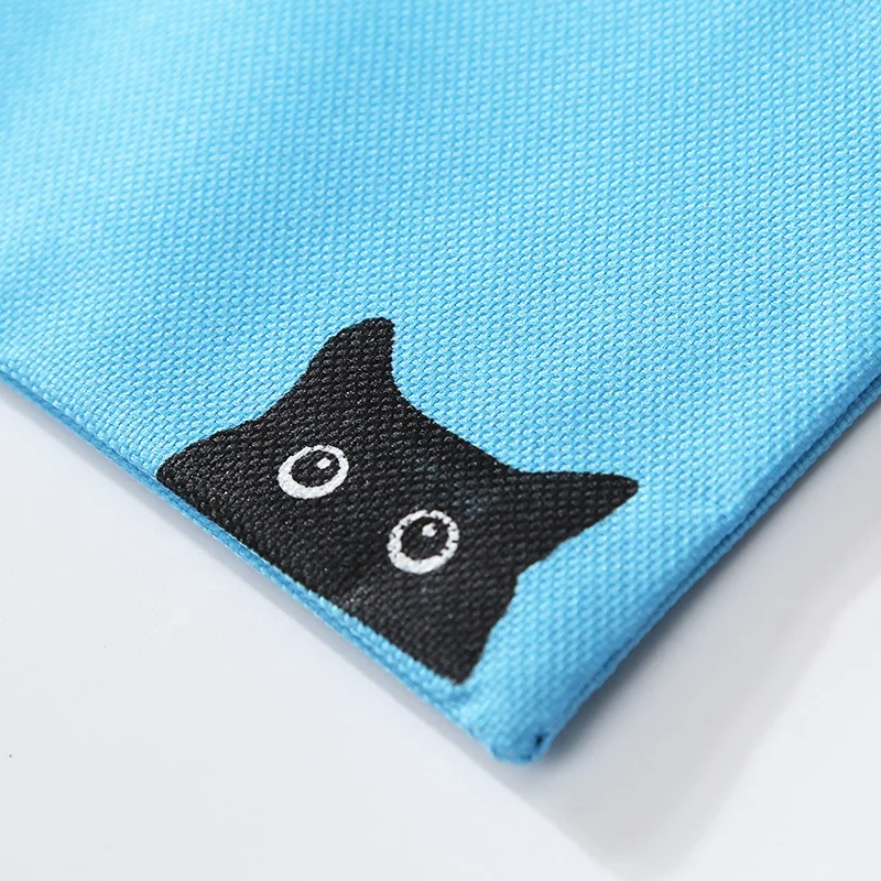 Wholesale A4 office promotion cat small zipper file tote black pencil case with logo