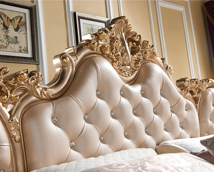 CBMmart American Design Classic King Size Bedroom Set Style Hot Sell Royal Luxury Bedroom Furniture up-holstered beds