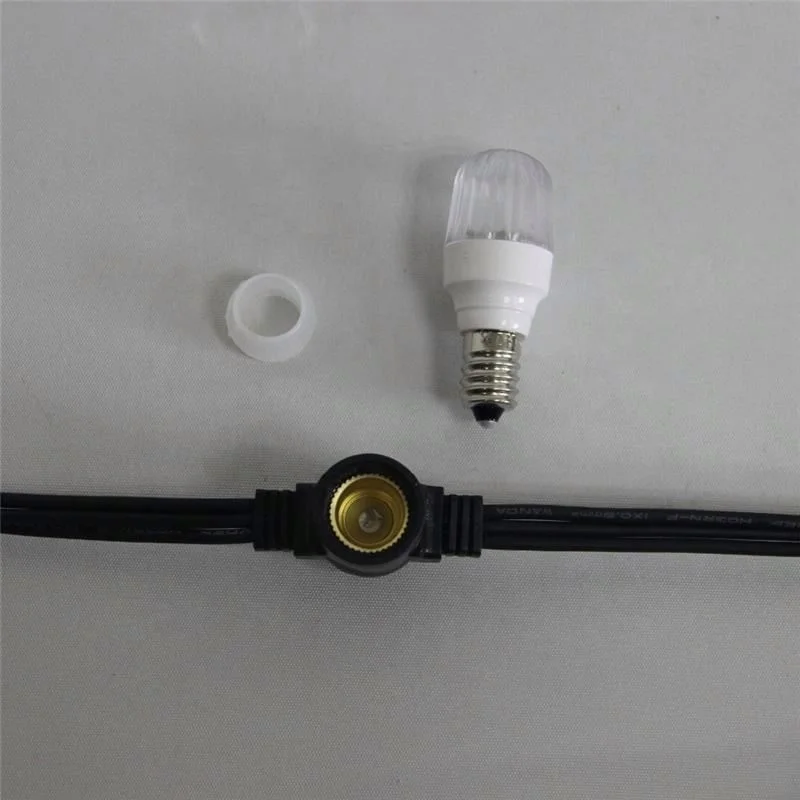 E14 Bulb 1w Outdoor Connectable 24v 10m White Bulb Festoon Party Lights White Lampshade Led String Light With Solar Panel