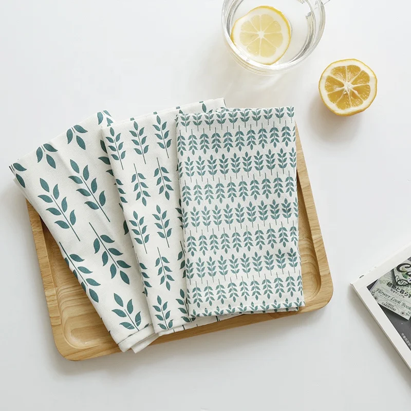 
New design high quality digital printing custom cotton linen home kitchen dish tea towel for sale 