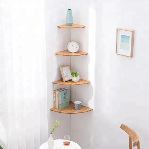 Пользовательский логотип Настенные Угловые плавающие полки деревянная книжная полка настенный Декор кронштейн