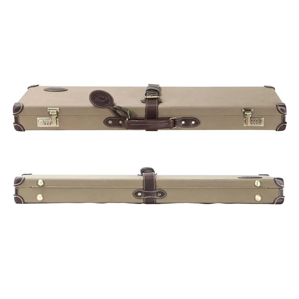 Best Seller Classical Canvas Leather Wooden Hard Gun Case Genuine Leather Pouches Brass Holsters Hot Selling Gun Accessory