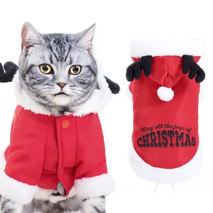2018 New Design Christmas Cat Apparel Cute Reindeer Shaped Keep Warm Dog Clothes