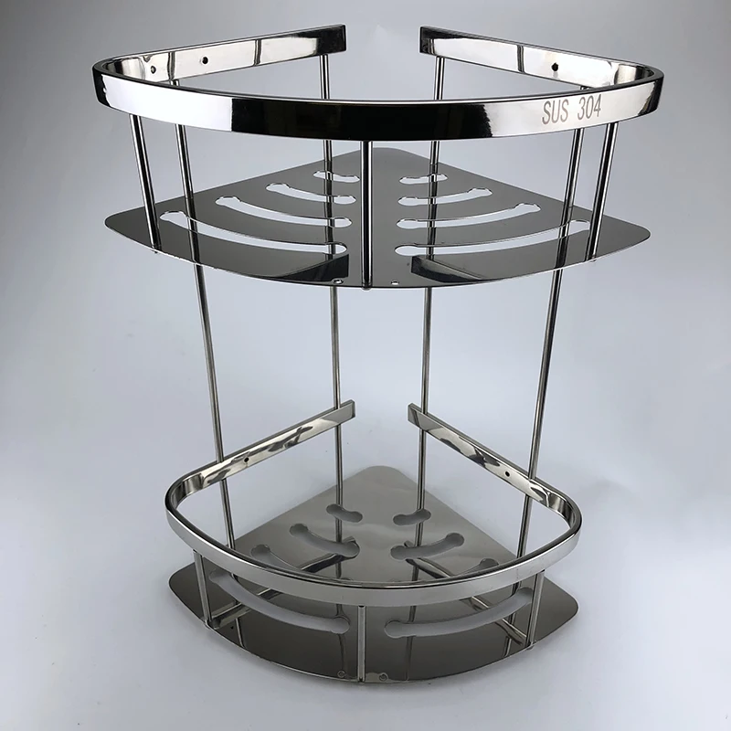 
Wall mounted bathroom shelves 2 tier 304 stainless steel shower rack 