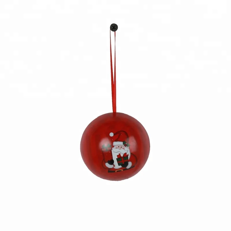 Cheap red Christmas tin balls hanging ornaments manufacturer Wholesale