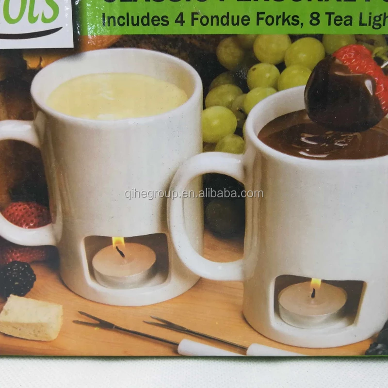porcelain dinner set tableware Set of 2 Black Ceramic Fondue Mug