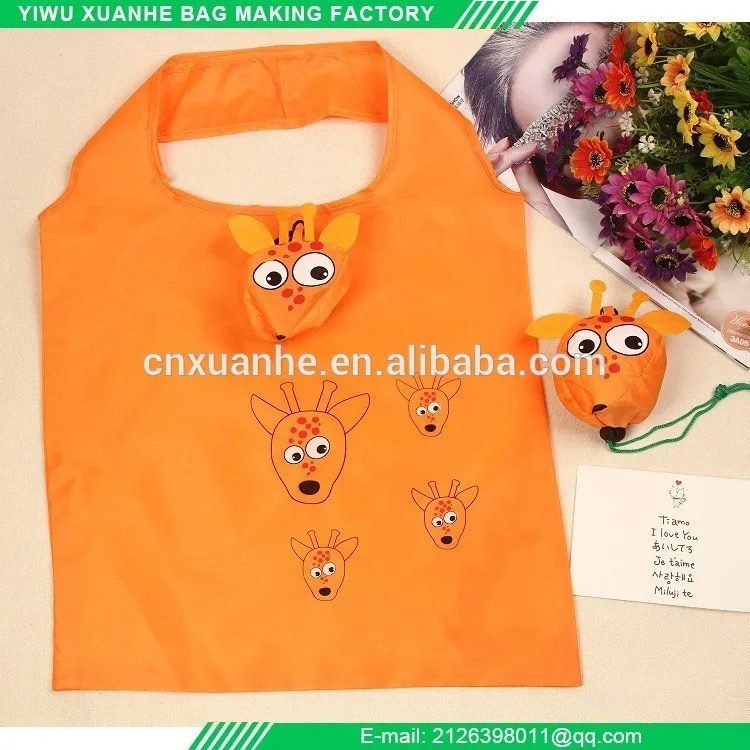 Wholesale Custom Animal Shape Foldable Bag Shopping Bag White Panda Pattern Tote Bag