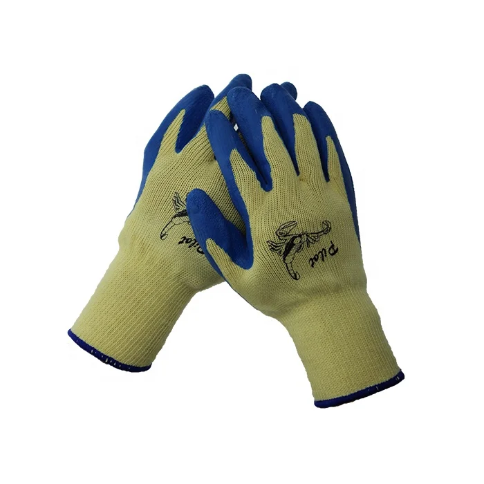 10 gauge polyester/cotton knitted latex coated crinkle work gloves