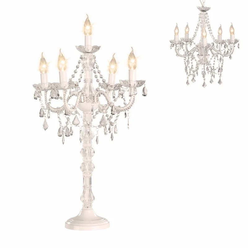 Crystal Chandelier Candelabra Table Lamp Wedding Centerpiece Decor Standing Chandeliers Floor Lamp