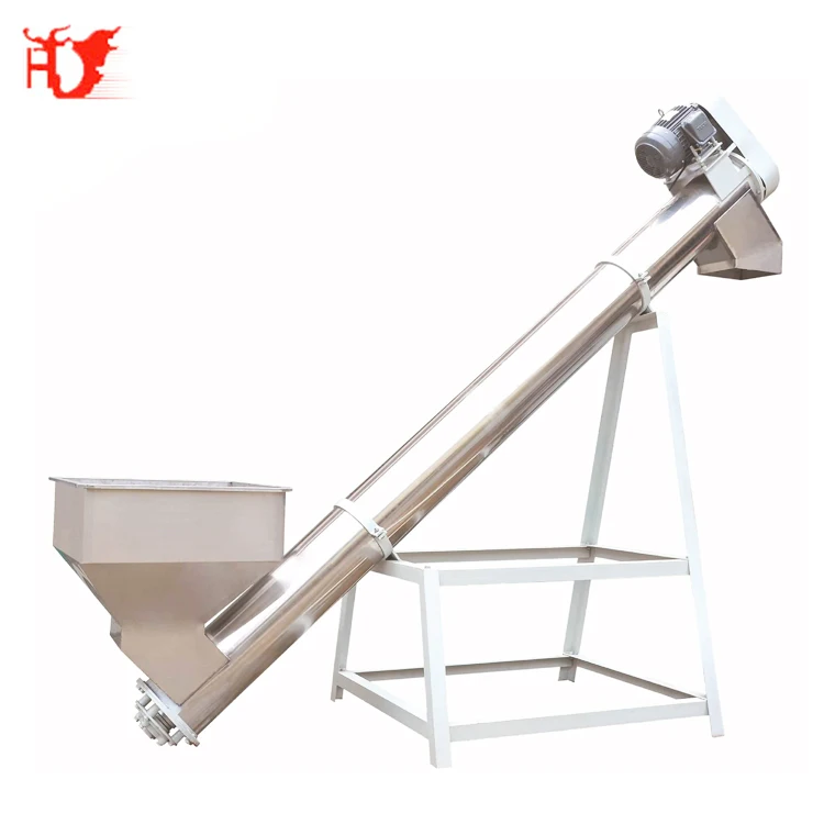 
U type fertilizer inclined screw conveyor with hopper 