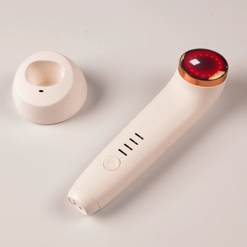 24k led light for skin rejuvenation electric facial massager blue and red light therapy device beauty ultrasonic facial massager