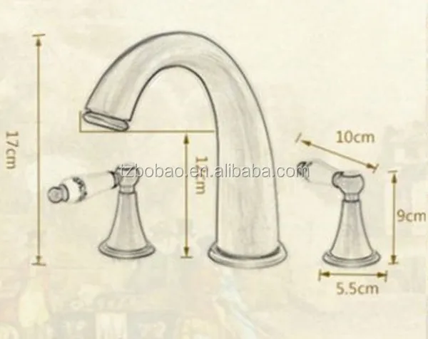 Модель 9306B Классический Стиль Двойной Ручкой Горячей и Холодной Воды ОРБ Цвет Латунь 3 Отверстие ШАР Воды Кран