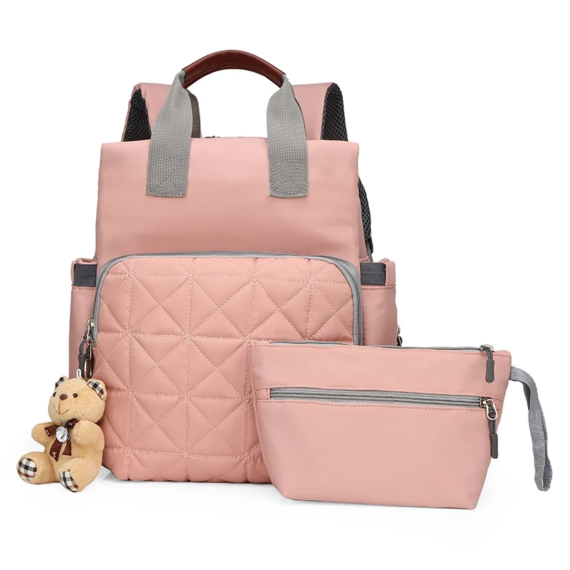 korean printing mummy nappy baby stroller diaper bag mom backpack set with laptop compartment