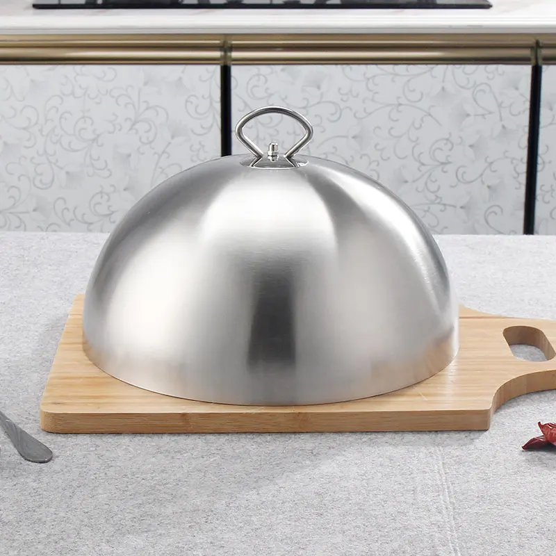
Stainless Steel Serving Dish Food Cover Round Food Covers Meal Steak Food Spherical Covers 