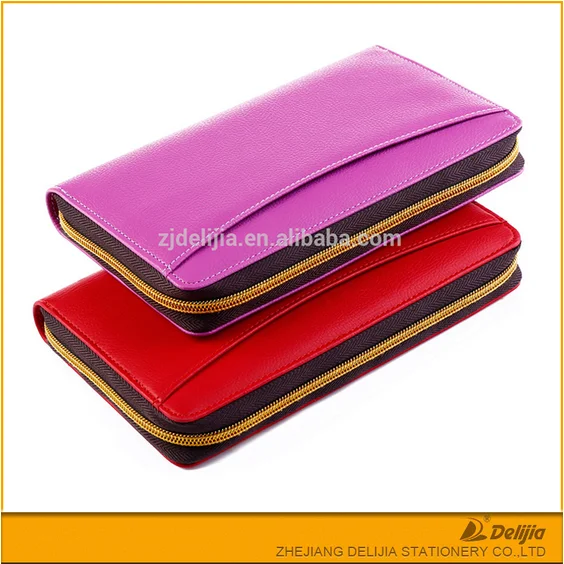 Office business cheap zipper lock organizer agenda with calculator