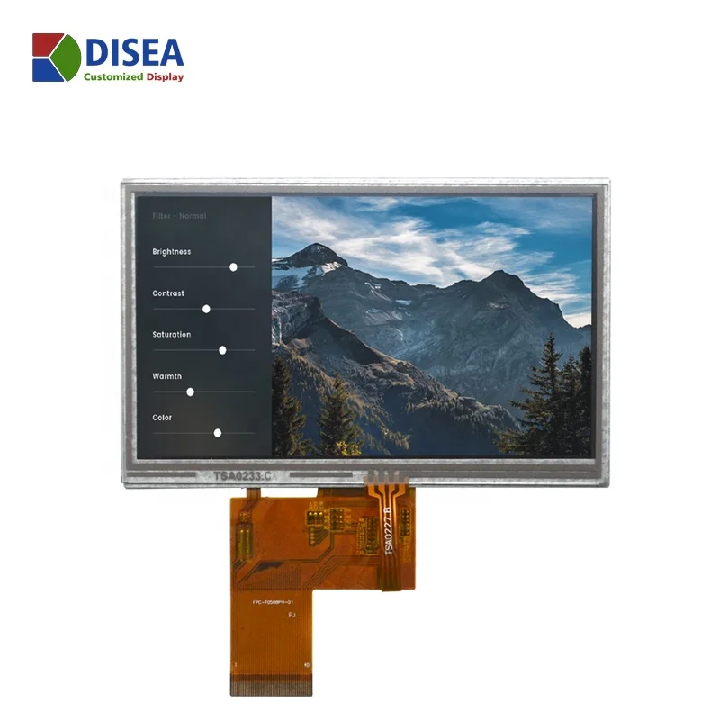 5.0 inch customized 480(RGB) x272 tft lcd display, 24BIT RGB display panel with resistive touch panel 5.0 inch tft lcd module