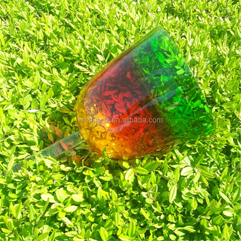 Meditation And Yoga Handle Clear And Color Crystal Singing Bowl Quartz Healing