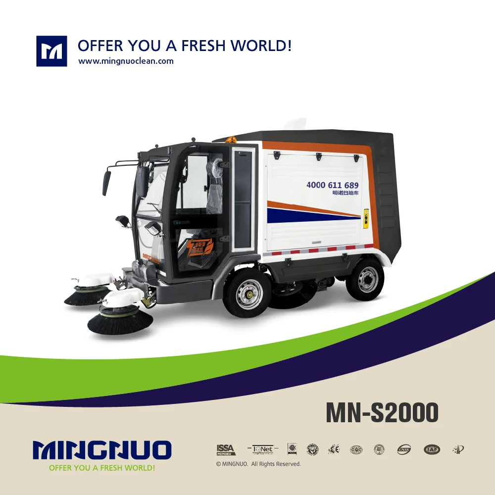 Road sweeper MN-S2000, vacuum sweeping machine, battery-powered sweeper