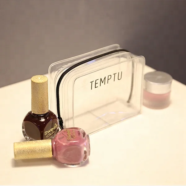 Custom Clear Plastic PVC Mini Pouch Packing Bag For Cosmetics Toiletry Travel Kit Nails Gift