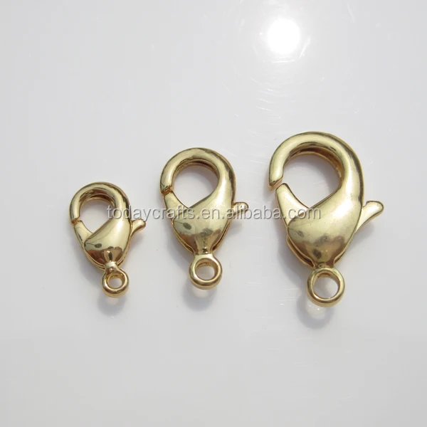 15MM brass lobster claw clasp with protect oil 14k yellow gold lobster clasp
