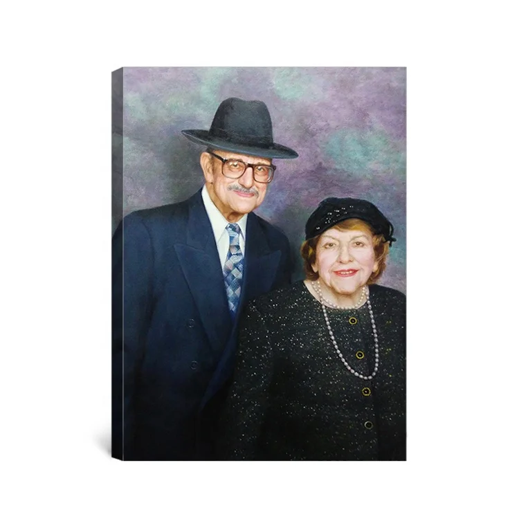 Handmade museum quality custom lovers portrait oil painting from photo