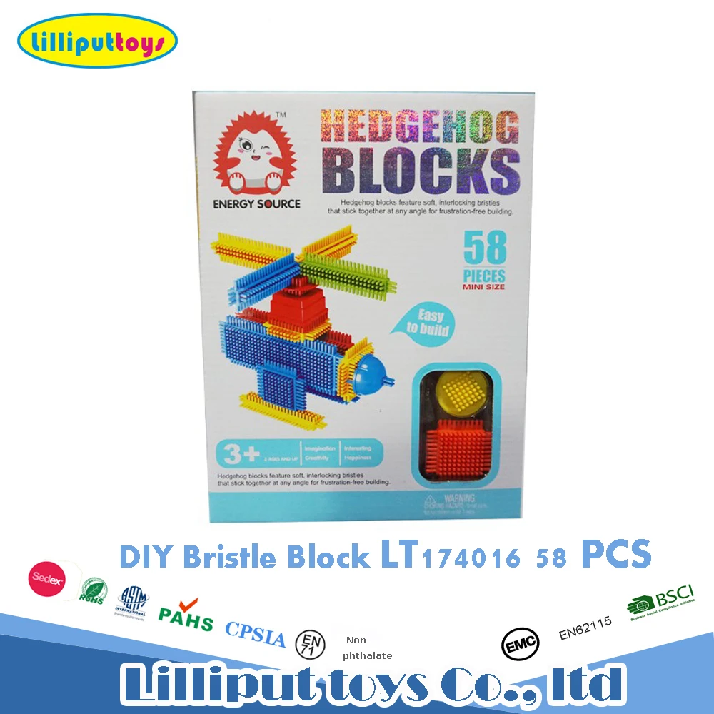 
56 pcs- Children educational plastic connecting basic building bristle block set 