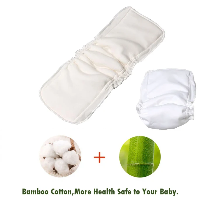 Babyland Bamboo Cotton Reusable Nappies 5 Layers Super absorbency Cloth Bamboo Insert Pack of 5