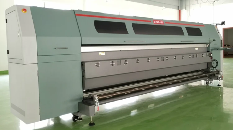 Kingjet KJ-320SG 248sqm/h 3.2m wide spectra starfire 1024 print head outdoor flex banner large format solvent printer for sale