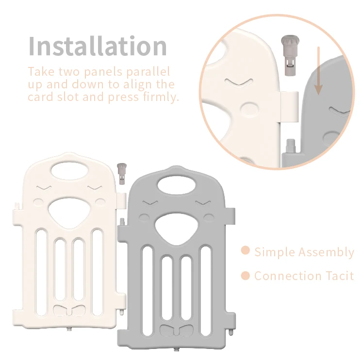 
Plastic Safety Game Fence for Kids Playing Children Protection Yard Plastic Baby Game Playpen with 14+2 Panel 