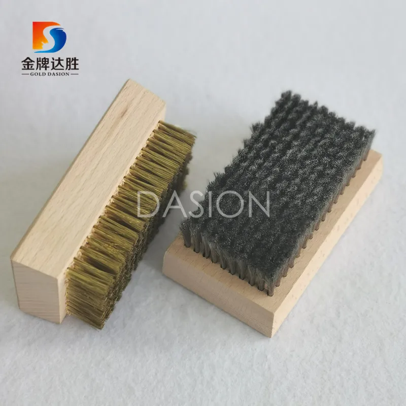 Removing Old Wax From Ski Base Wooden Plate Brush