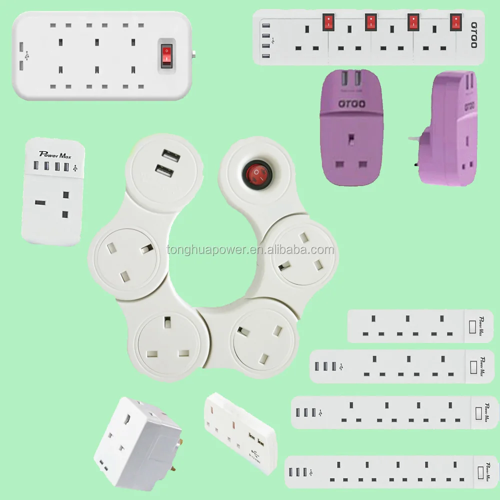 SASO CE G-MARK BS 13amp uk usb wall socket/usb socket/extension cord with USB ports