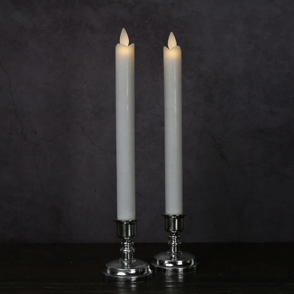 Рождественская декоративная беспламенная тонкая Мерцающая светодиодная конусная свеча Matti на батарейках