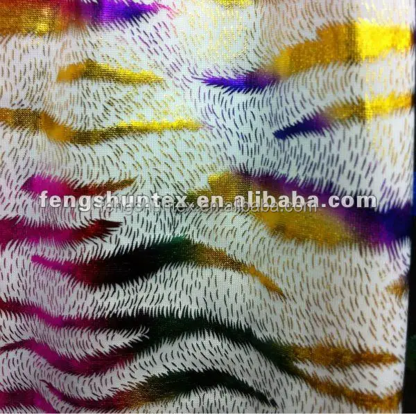 metallic foil printing stretch fabric