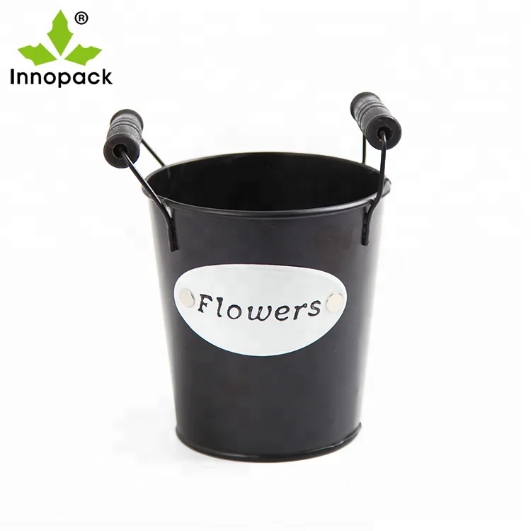 wholesale iron flower pot stand galvanized metal bucket vase