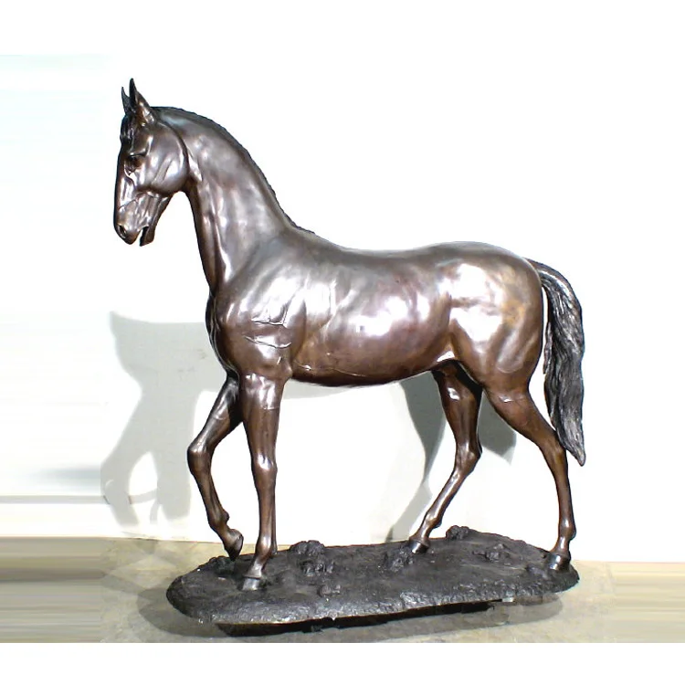 Wholesale indoor ornaments small size brass horse figurines  modern horse bronze sculpture