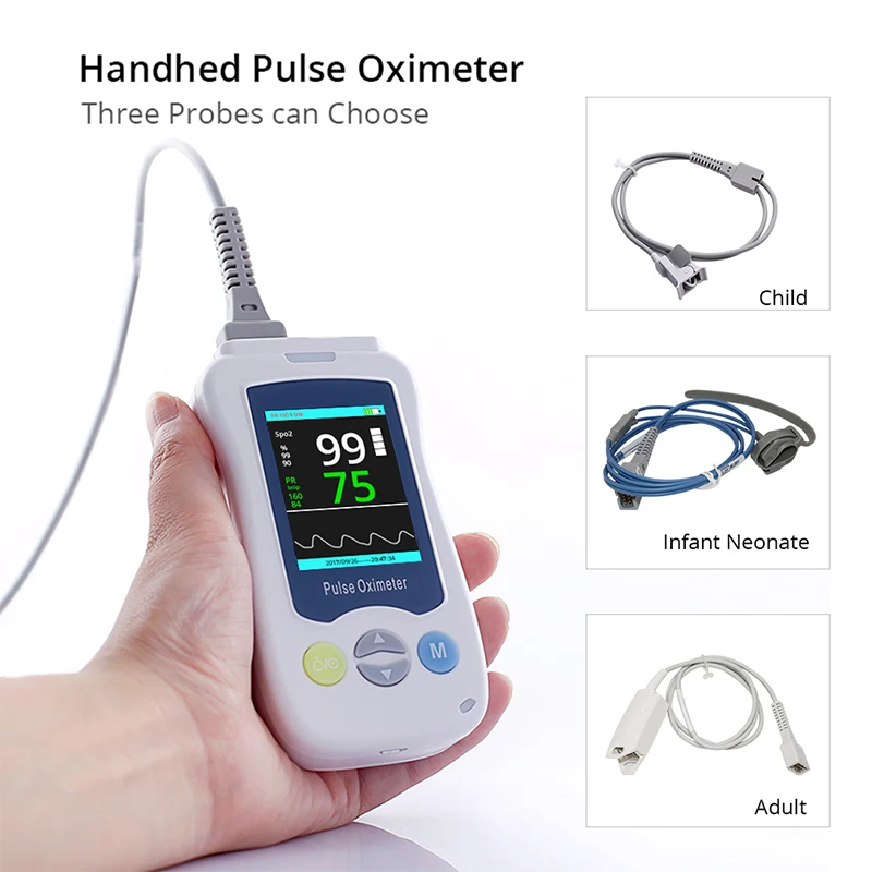 
2.4inch Handheld Pulse Oximeter blood oxygen Heart Rate Monitor Adult Kids Infant YK-820mini Oximetro 