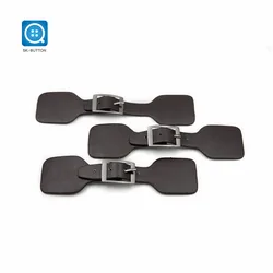 soft PU Leather exaggerated Waist covered name belt buckle button sewing Frog toggle fashion garment belt button for coat