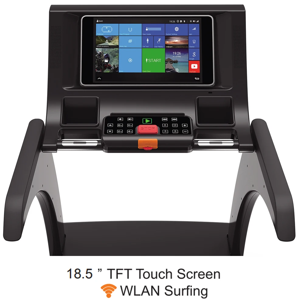 New Design 2018 AC Motor Commercial Treadmill, Touch Screen Motorized Treadmill Treadmill Machine Gym Equipment