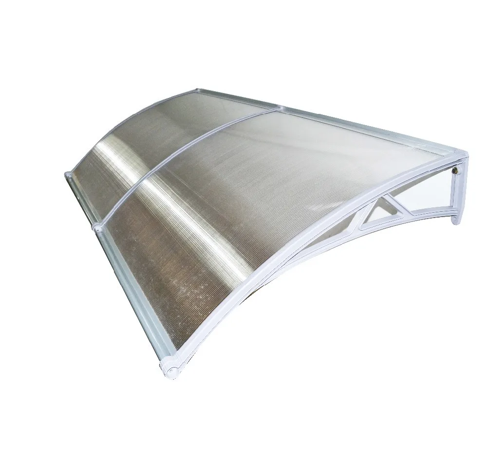 Innovative design - PP Plastic Polycarbonate Door Canopy with Water Gutter - Clear transparent PC roof