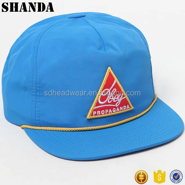 
High quality unstructure wholesale custom blank nylon rope snapback cap hat 