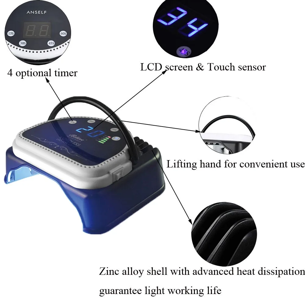 iBelieve Factory price OEM 64w cordless LED nail lamp