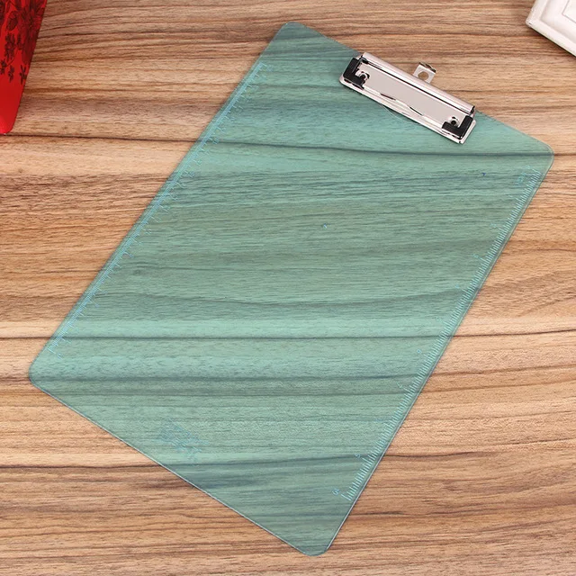 A4 Folder Writing Board PP Clip File Transparent Plastic Belt Scale Bulletin Pad Board Document Clip Office Supplies